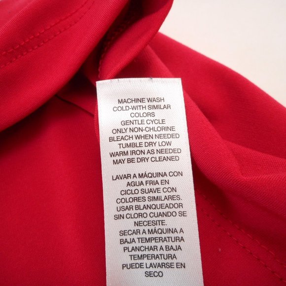 Chico’s Size 2 Women's L Keyhole Top Blouse Red Long Sleeve Knit Stretch - Picture 6 of 6